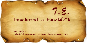 Theodorovits Euszták névjegykártya
